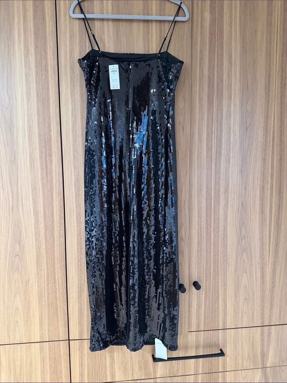 Abercrombie & Fitch Black Sequin Maxi Slip Dress